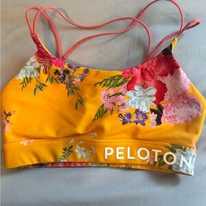 Peloton Floral Sports Bra - Yellow and Pink